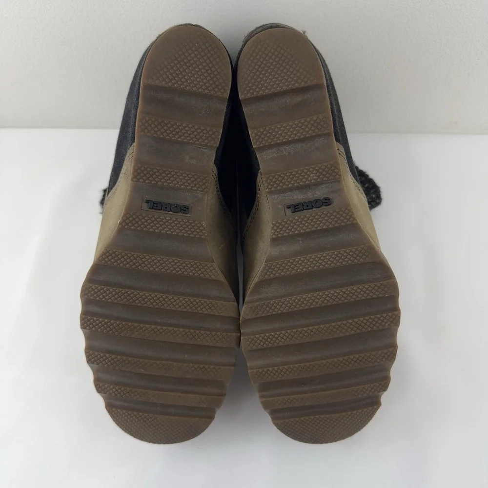 Sorel Joan of Arctic‎ Wedge II Booties Women's Size 9.5 Brown Leather Suede